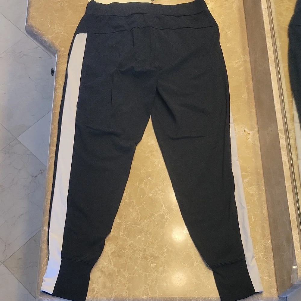 Athleta Black Tuxedo Joggers with White Side Stripe,  S - Picture 11 of 16